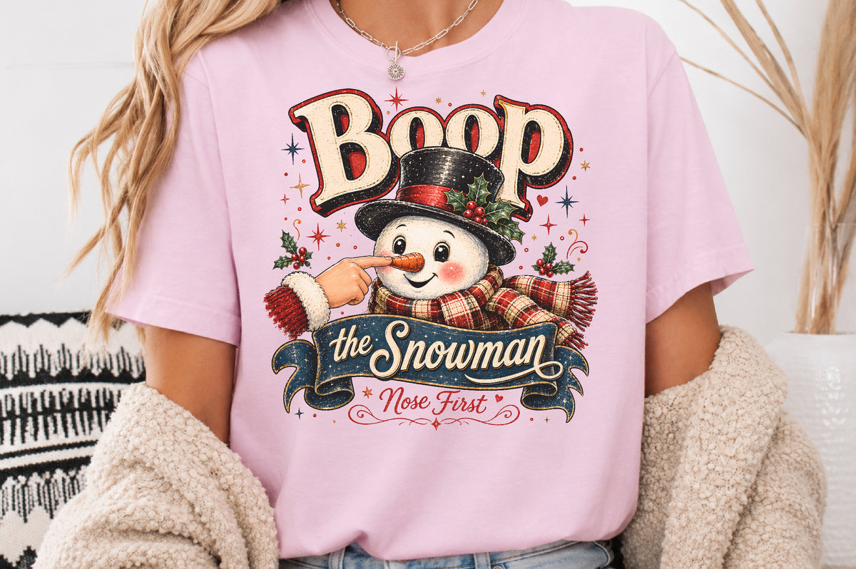 Boop The Nose Snowman Christmas PNG Cute Winter