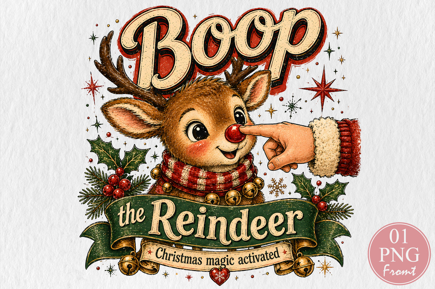Boop The Reindeer Christmas PNG Cute Holiday Design