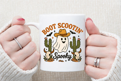 Boot Scootin Spooky Western Ghost Halloween PNG Cute Cowgirl Design