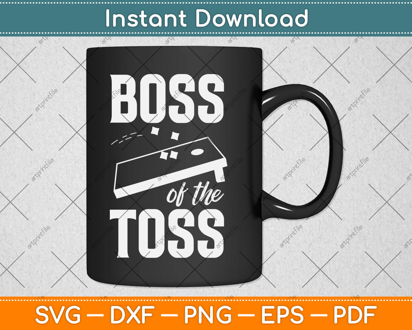 Boss of the Toss Beanbag Player Board and Bags Cornhole Svg Digital Cutting File