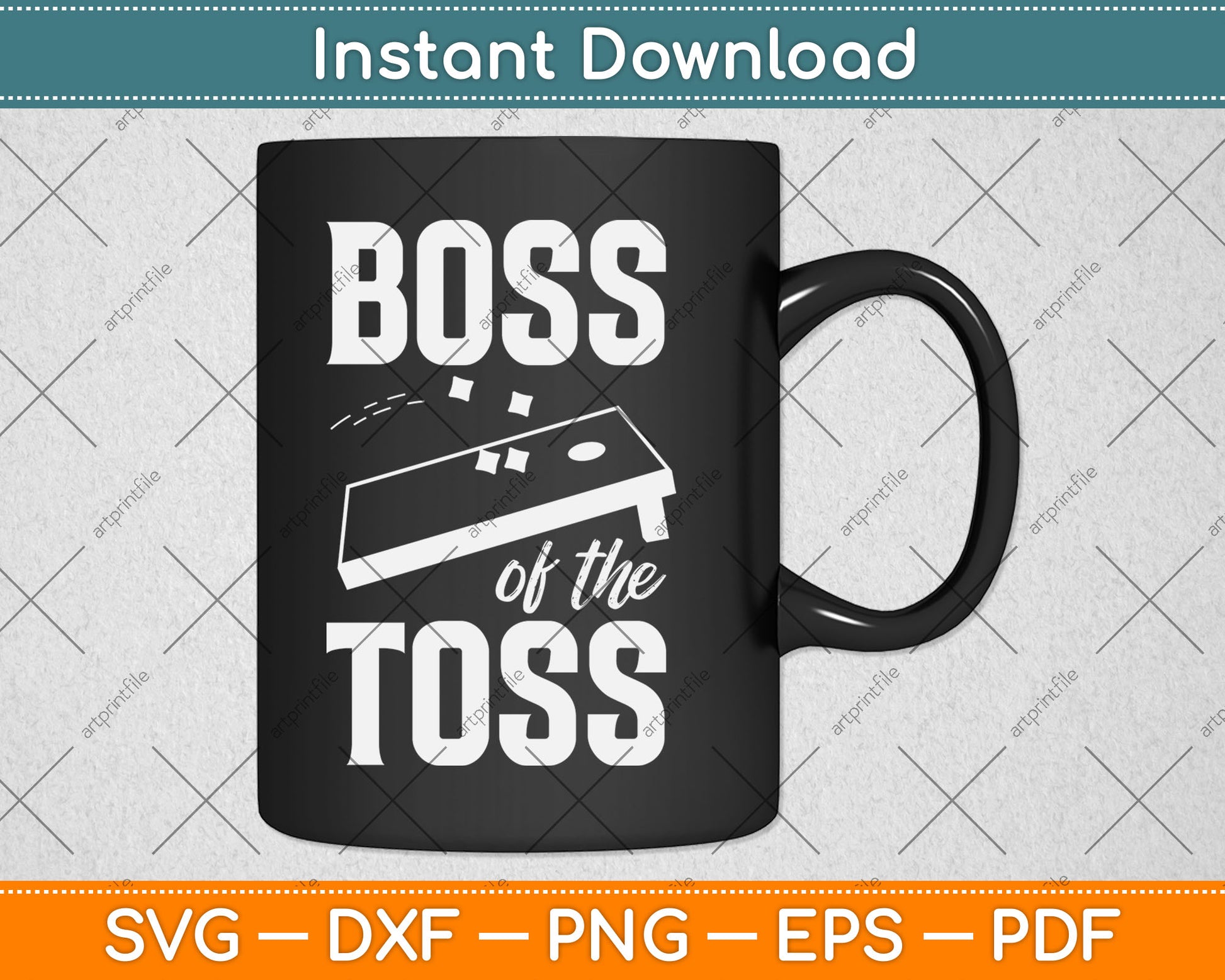 Boss of the Toss Beanbag Player Board and Bags Cornhole Svg Digital Cutting File