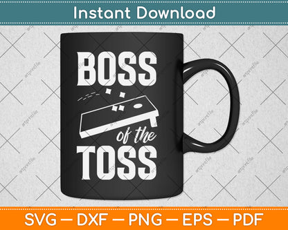 Boss of the Toss Beanbag Player Board and Bags Cornhole Svg Digital Cutting File