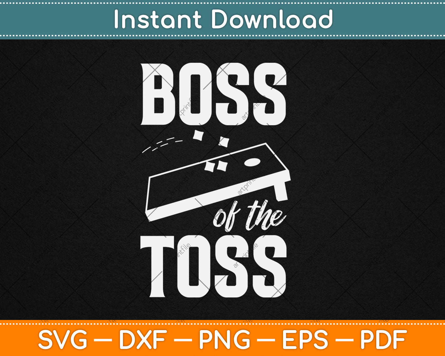 Boss of the Toss Beanbag Player Board and Bags Cornhole Svg Digital Cutting File