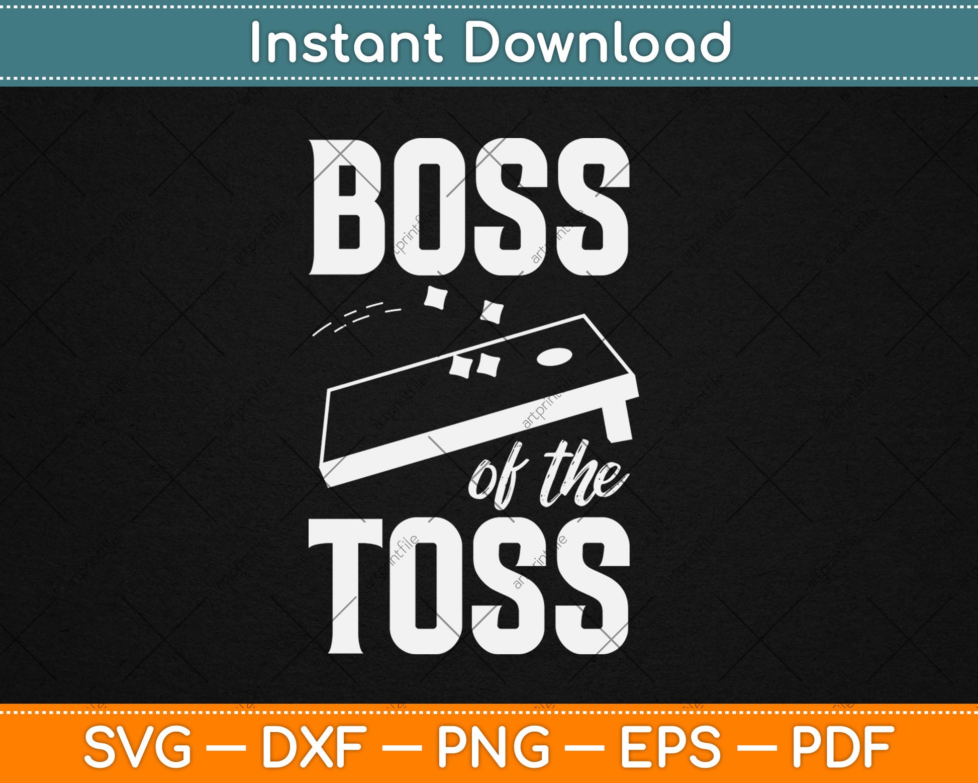 Boss of the Toss Beanbag Player Board and Bags Cornhole Svg Digital Cutting File