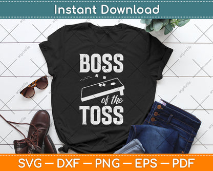 Boss of the Toss Beanbag Player Board and Bags Cornhole Svg Digital Cutting File