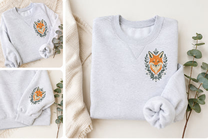 Botanical Fox Embroidery Design