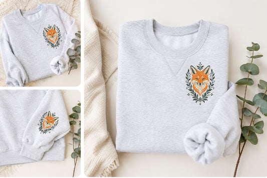 Botanical Fox Embroidery Design