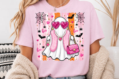 Boujee Ghost PNG Glam Pink Halloween Spooky Sublimation Design