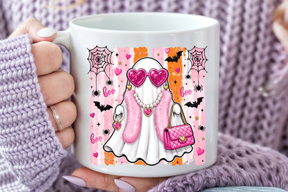 Boujee Ghost PNG Glam Pink Halloween Spooky Sublimation Design
