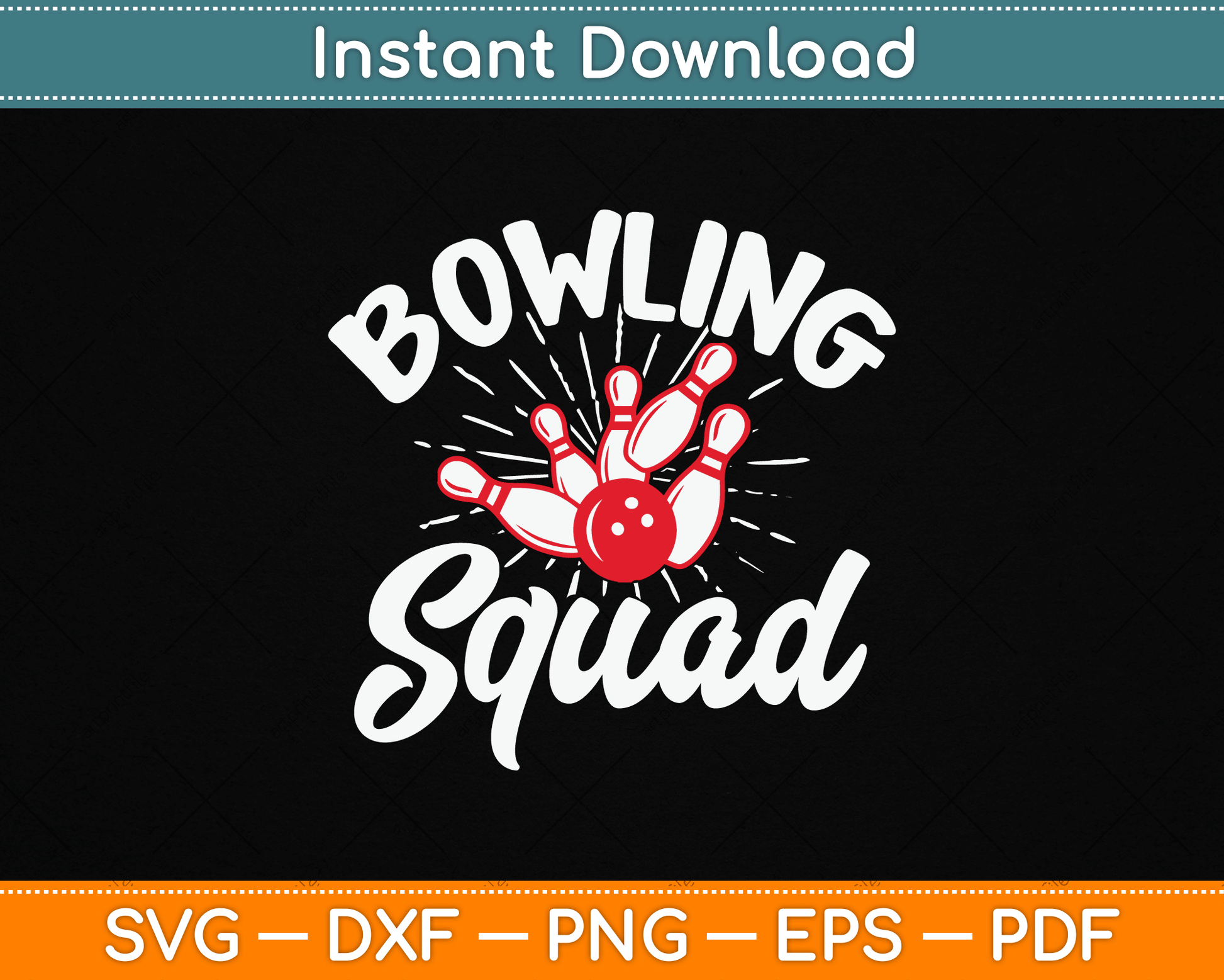 Bowling Squad SVG Digital Cutting File