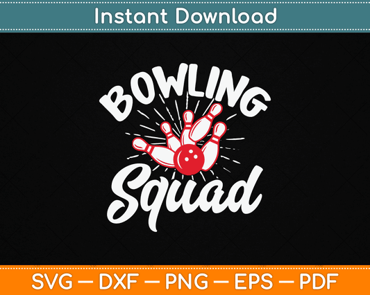Bowling Squad SVG Digital Cutting File