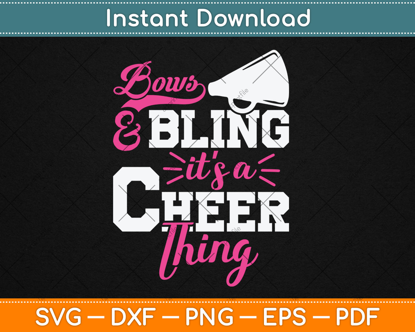 Bows & Bling It's A Cheer Thing Cheerleading Svg Digital Cutting File