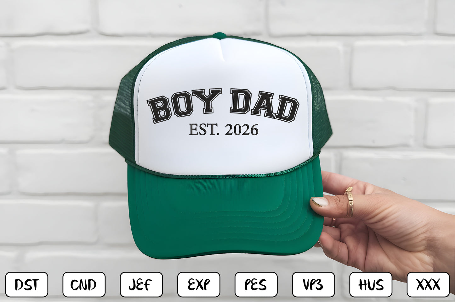 Boy Dad EST 2026 Embroidery Design, Cute Father Son Machine Embroidery Pattern, Dad and Son Embroidery Design