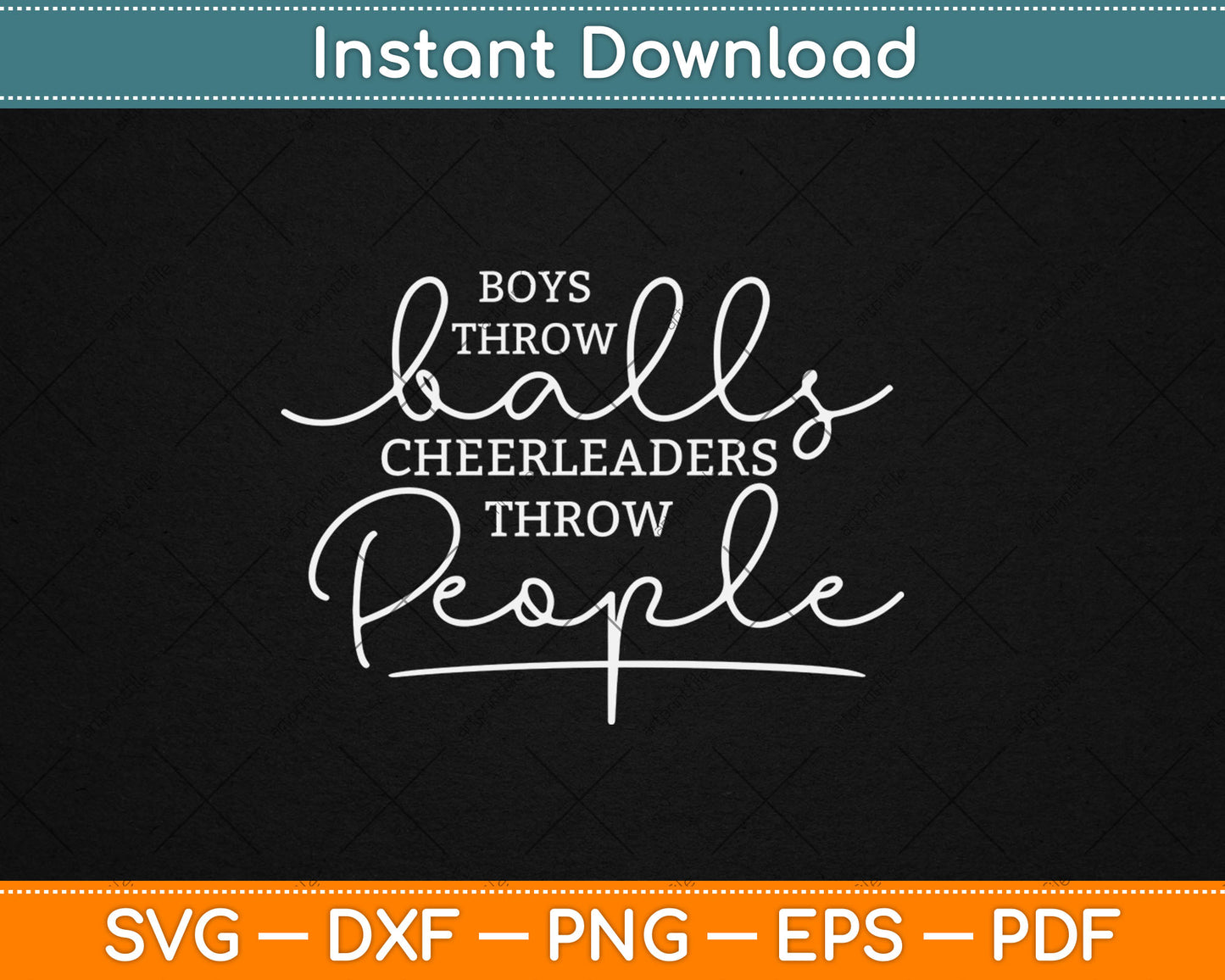 Boys Throw Balls Cheerleaders Throw People Svg Digital Cutting File