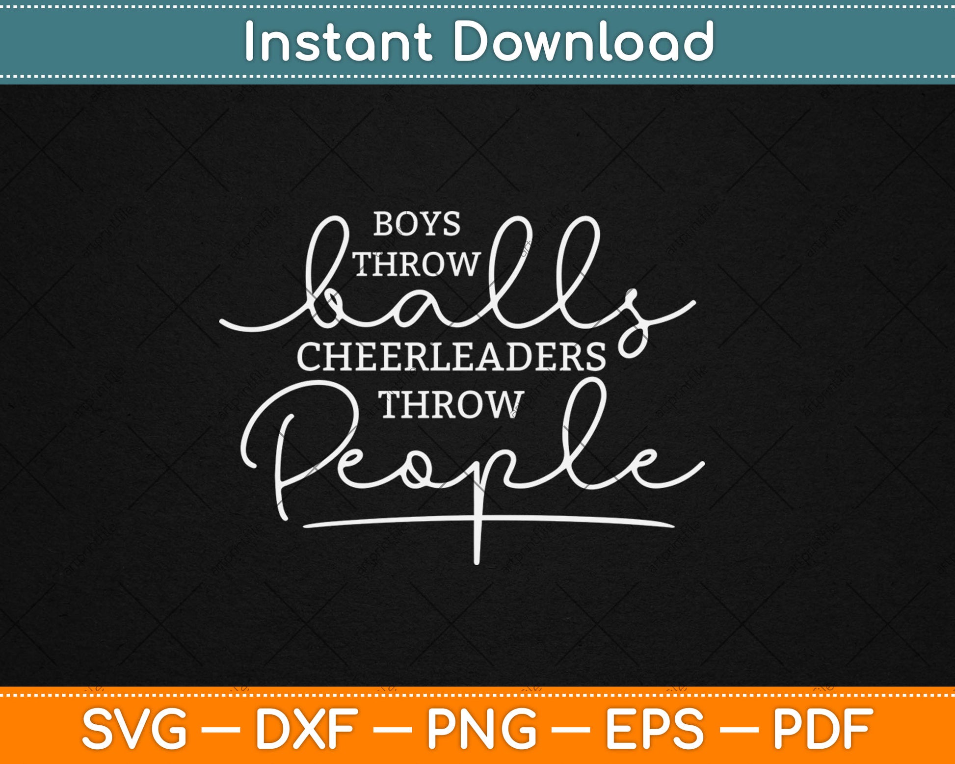 Boys Throw Balls Cheerleaders Throw People Svg Digital Cutting File