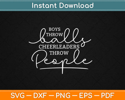 Boys Throw Balls Cheerleaders Throw People Svg Digital Cutting File
