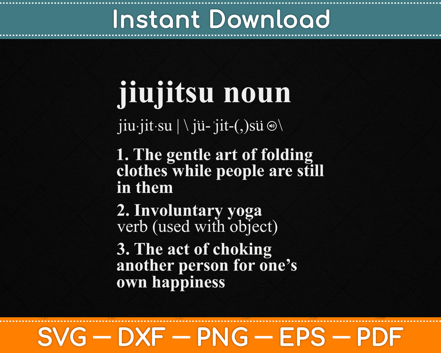 Brazilian Jiu Jitsu Definition SVG design for BJJ practitioners and martial arts fans