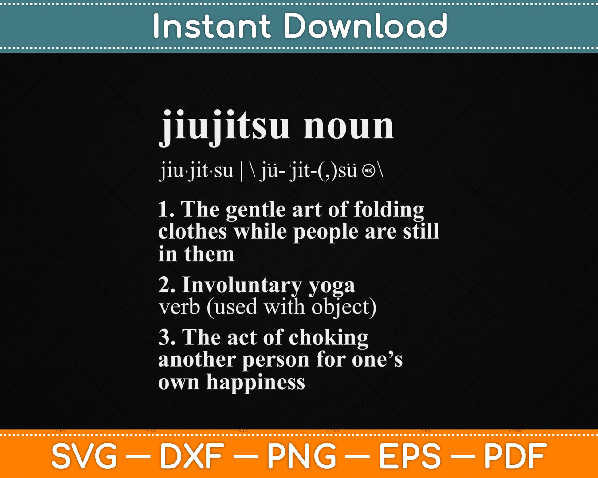 Brazilian Jiu Jitsu Definition SVG design for BJJ practitioners and martial arts fans