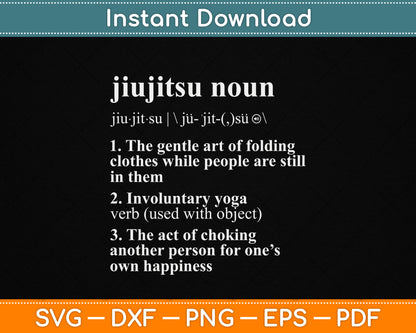 Brazilian Jiu Jitsu Definition SVG design for BJJ practitioners and martial arts fans