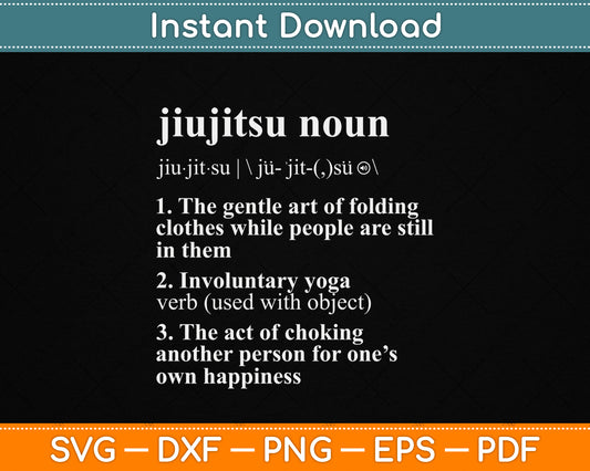 Brazilian Jiu Jitsu Definition SVG design for BJJ practitioners and martial arts fans