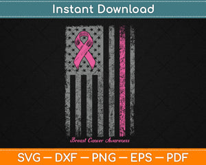 Breast Cancer American Flag Breast Cancer Awareness Svg Digital Cutting File