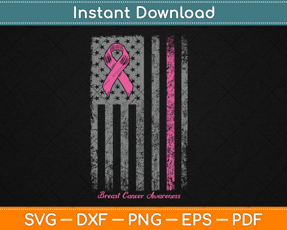 Breast Cancer American Flag Breast Cancer Awareness Svg Digital Cutting File