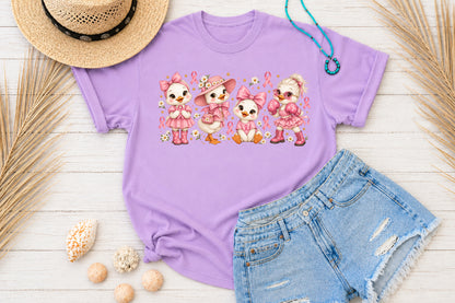 Breast Cancer Awareness Duck PNG Pink Ribbon Sublimation Design