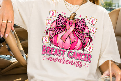 Breast Cancer Awareness PNG Pink Pumpkin Sublimation Design