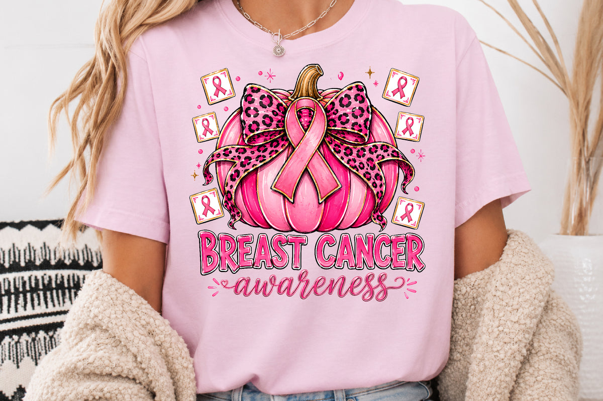 Breast Cancer Awareness PNG Pink Pumpkin Sublimation Design