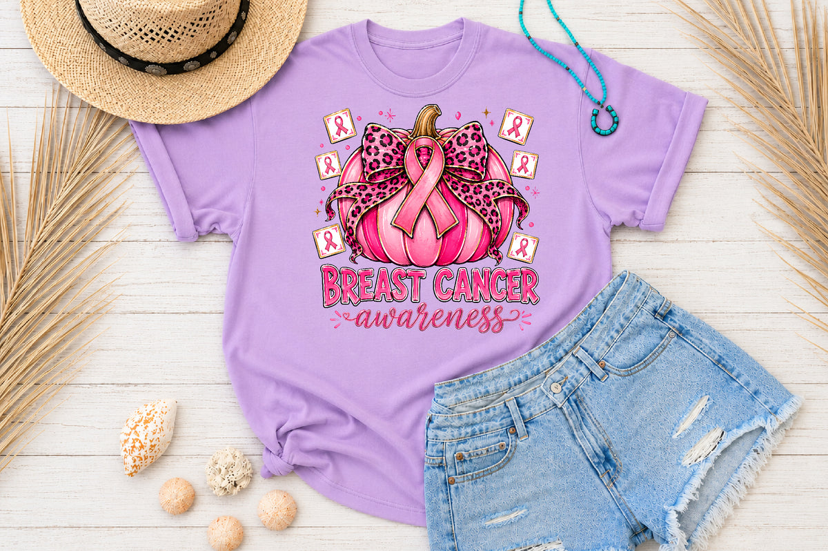 Breast Cancer Awareness PNG Pink Pumpkin Sublimation Design