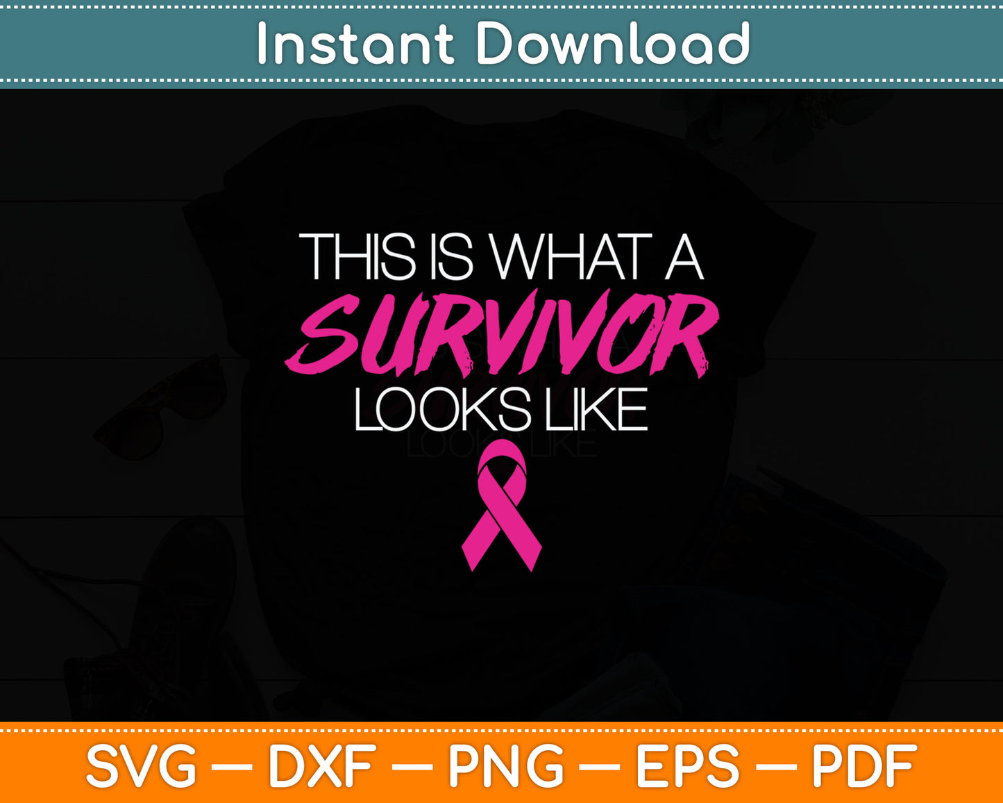 Breast Cancer Awareness Survivor Pink Ribbon Gifts Svg Digital Cutting File