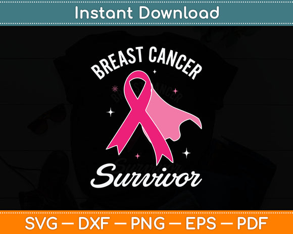 Breast Cancer Awareness Survivor Pink Ribbon Svg Digital Cutting File