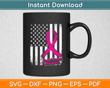 Breast Cancer Ribbon American Flag Svg Digital Cutting File