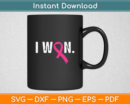Breast Cancer Survivor I Won Breast Cancer Awareness Svg Digital Cutting File