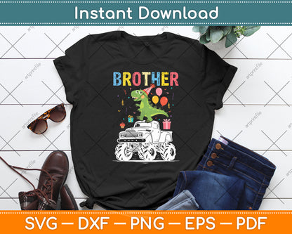 Brother Dinosaur Monster Truck Birthday Svg Digital Cutting File