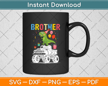 Brother Dinosaur Monster Truck Birthday Svg Digital Cutting File