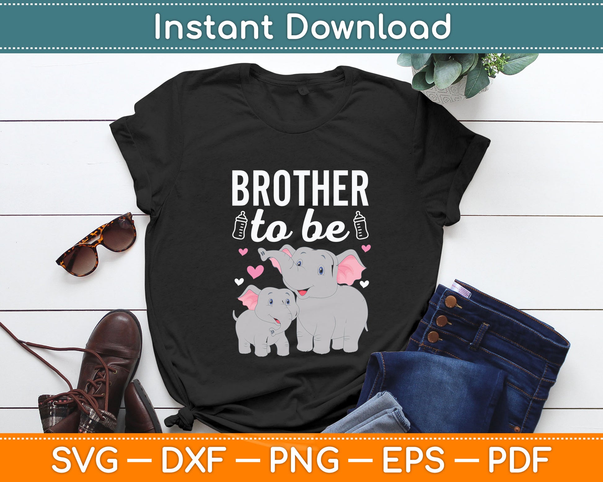Brother To Be Elephant Baby Shower Brother Svg Digital Cutting File