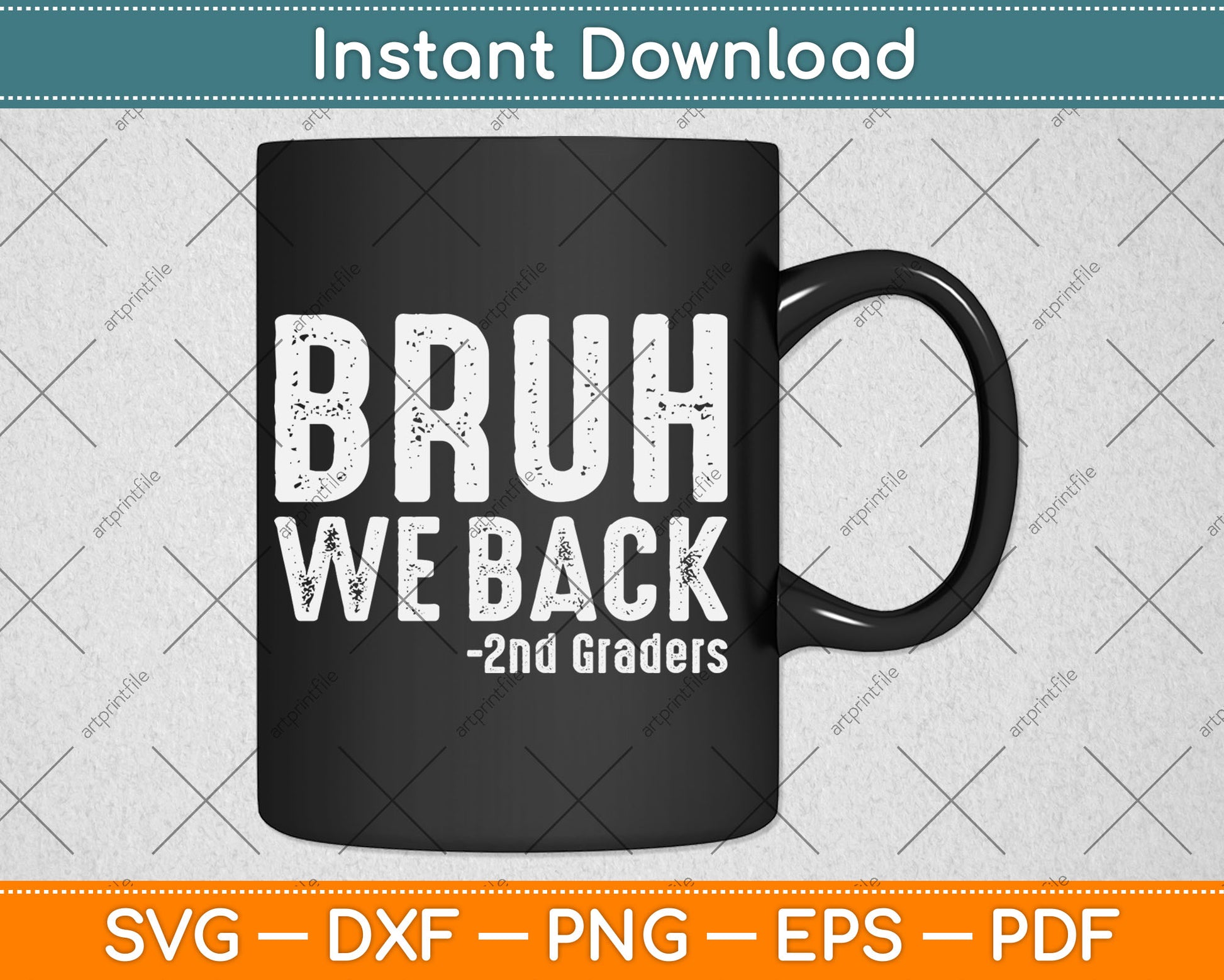 Bruh We Back 2nd Grade Back to School Second Grade Svg Design Cutting File