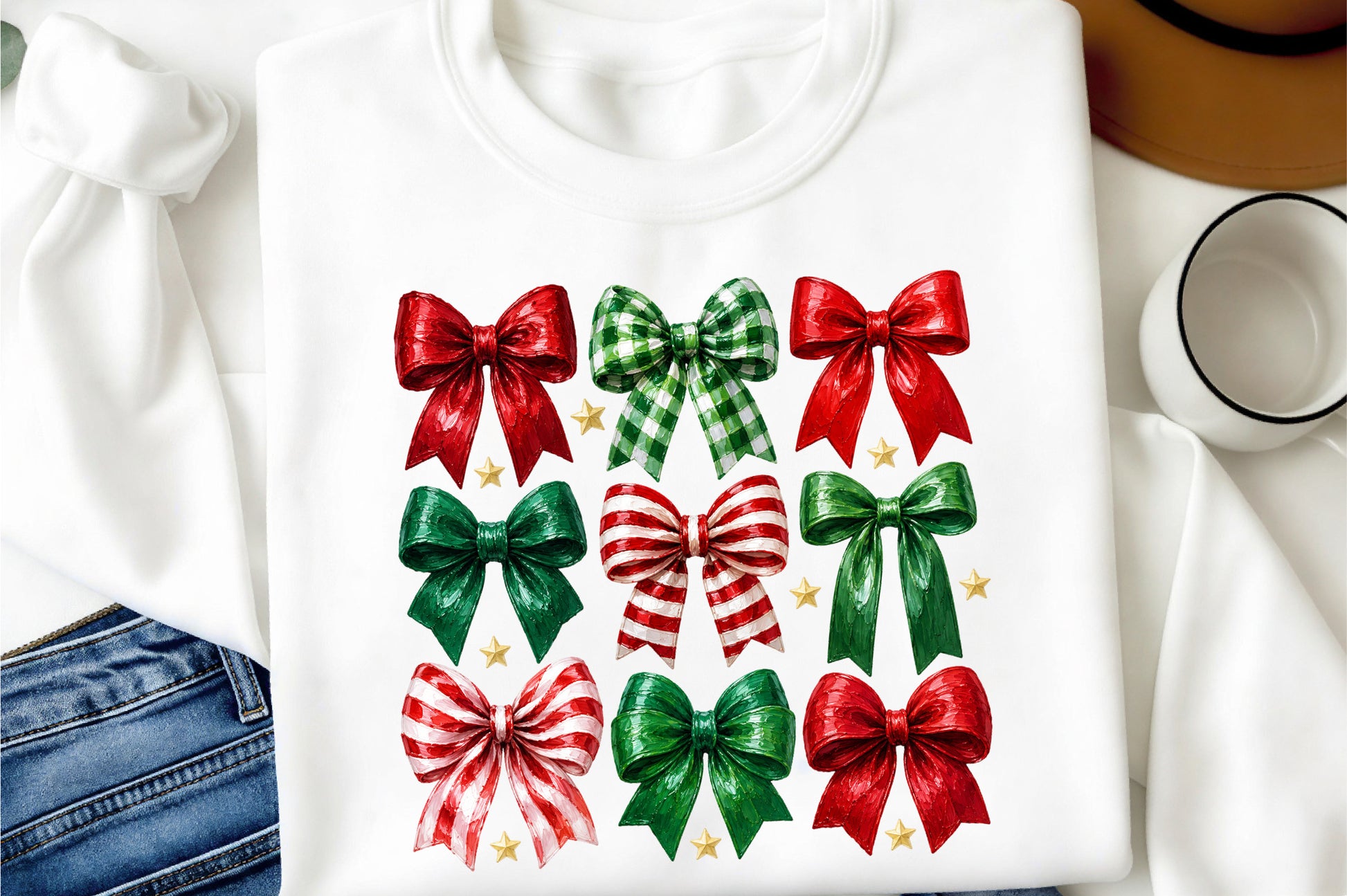 Christmas Bow PNG Bundle Red Green Holiday Ribbon Christmas Sublimation
