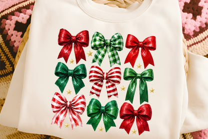 Christmas Bow PNG Bundle Red Green Holiday Ribbon Christmas Sublimation
