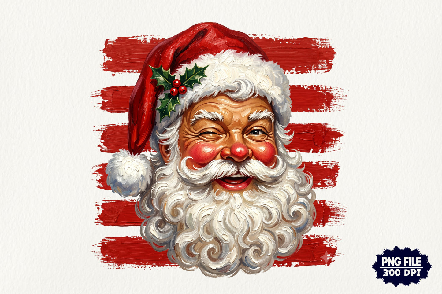 Funny Santa Claus Christmas PNG Cute Santa Face Holiday Clipart