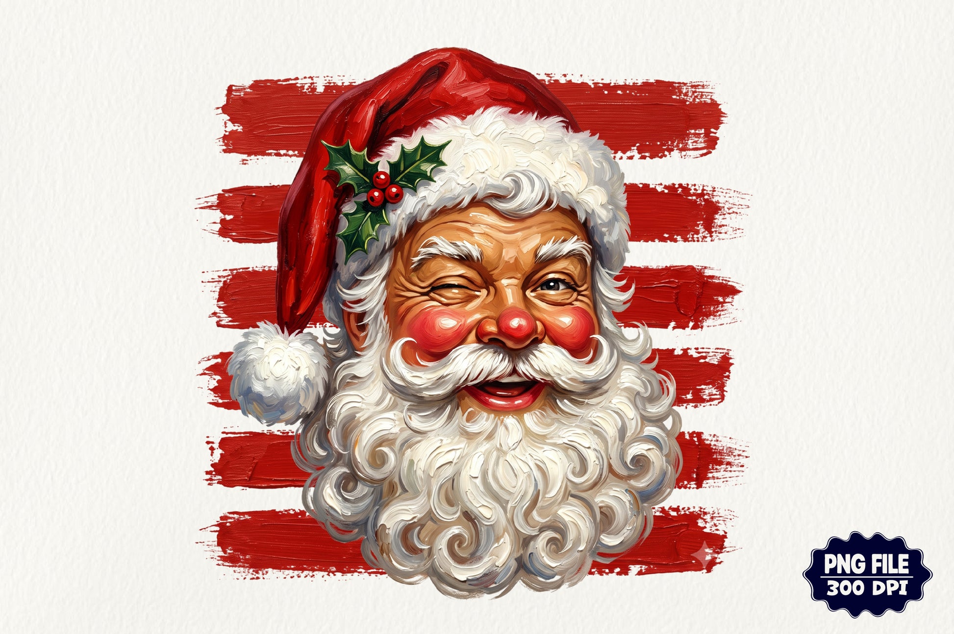 Funny Santa Claus Christmas PNG Cute Santa Face Holiday Clipart