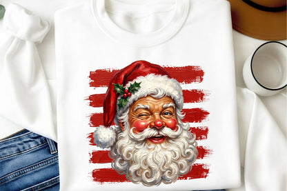 Funny Santa Claus Christmas PNG Cute Santa Face Holiday Clipart