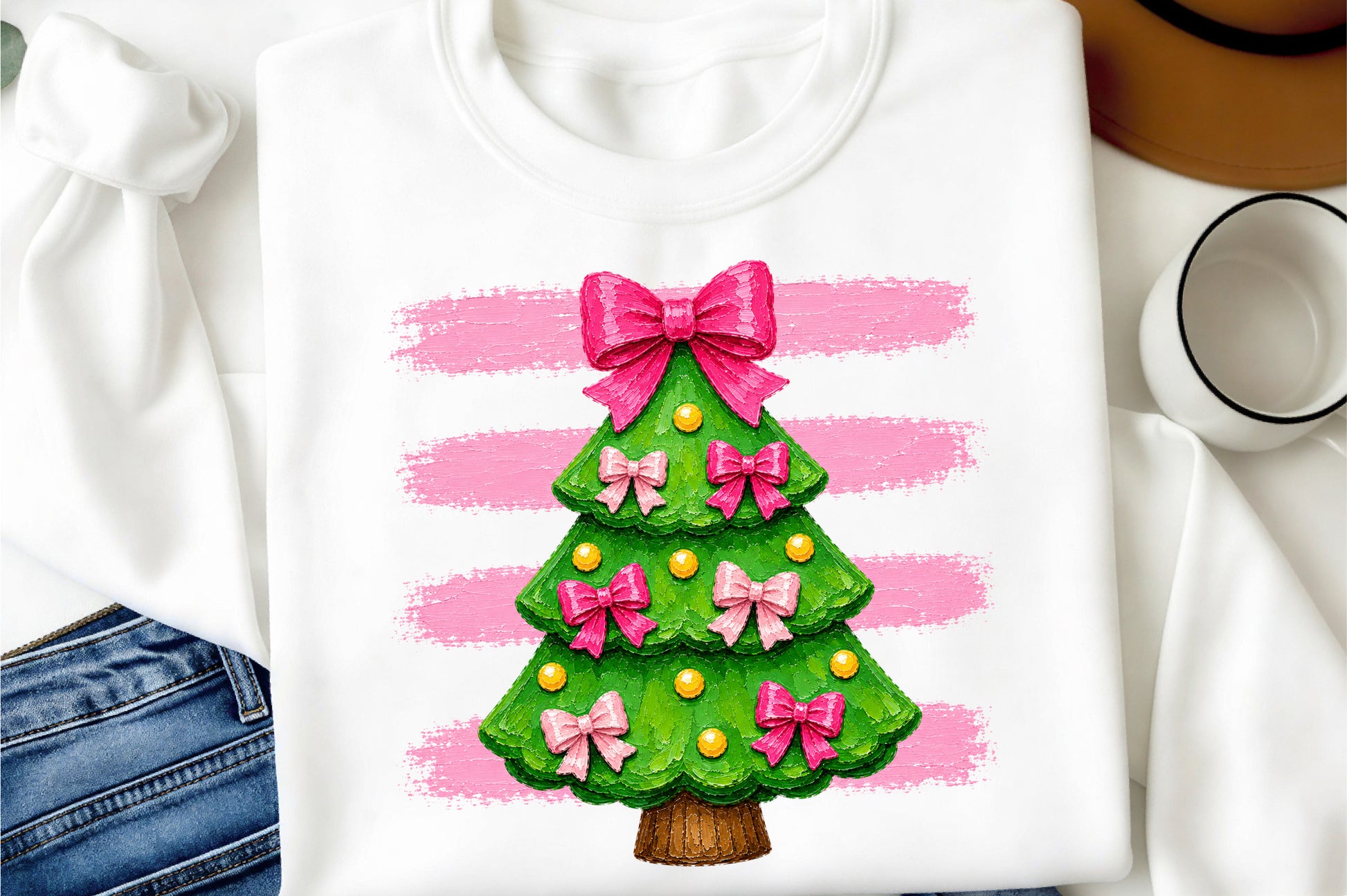 Coquette Christmas Tree PNG Pink Bow Christmas Tree Cute Holiday Clipart