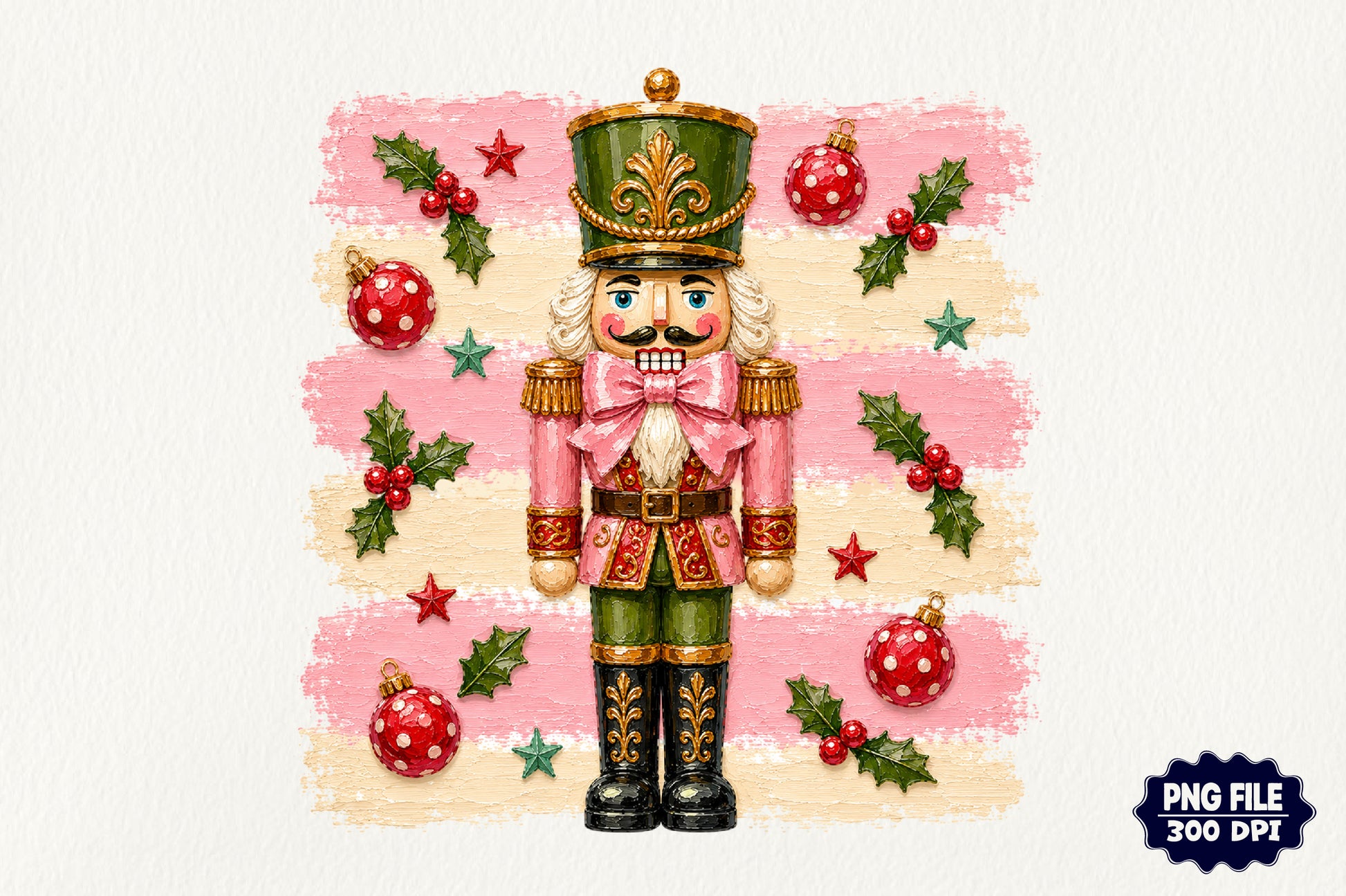 Pink Nutcracker Christmas PNG Pink Bow Holiday Nutcracker Clipart