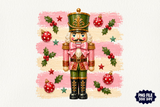 Pink Nutcracker Christmas PNG Pink Bow Holiday Nutcracker Clipart