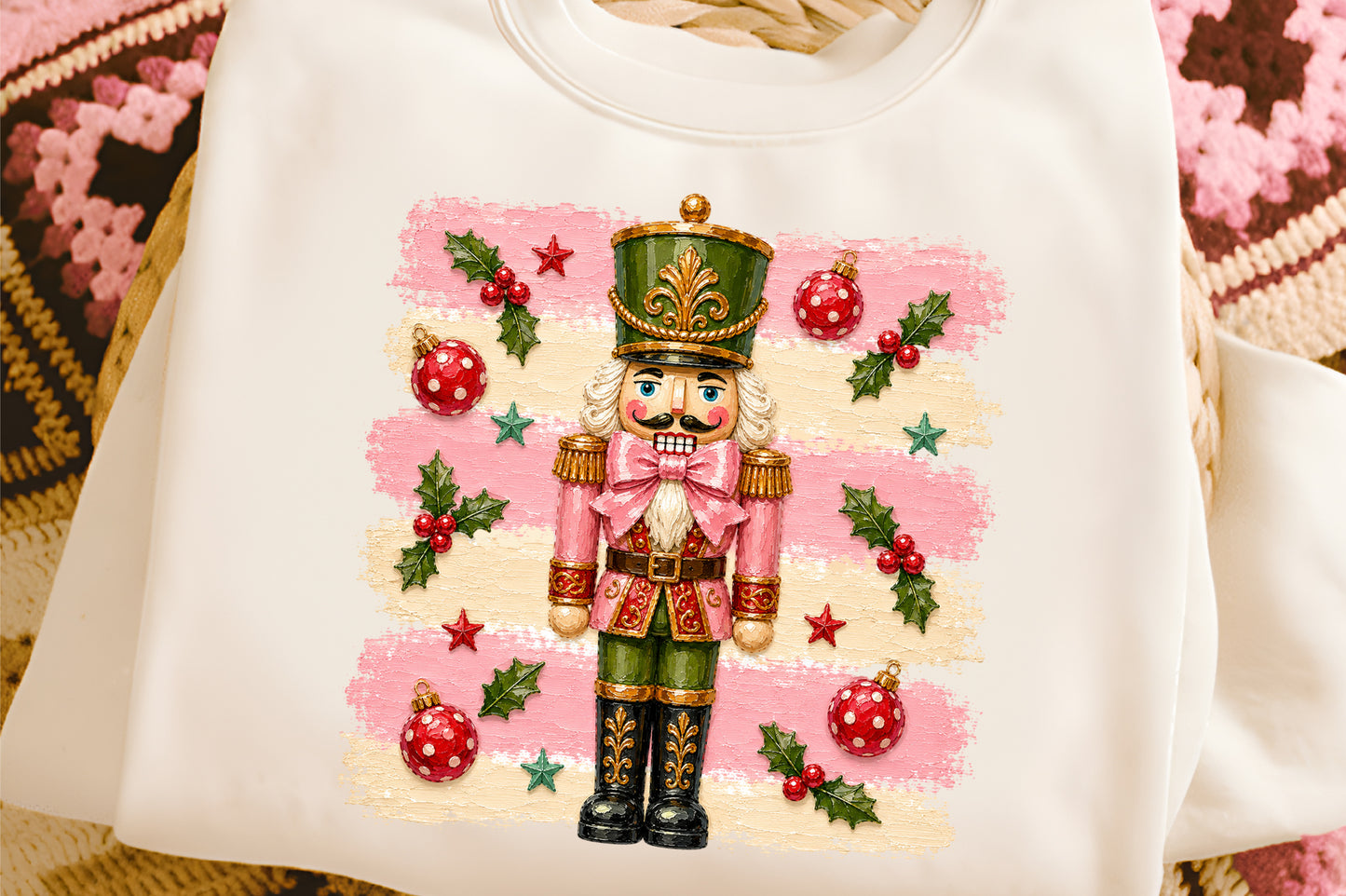 Pink Nutcracker Christmas PNG Pink Bow Holiday Nutcracker Clipart