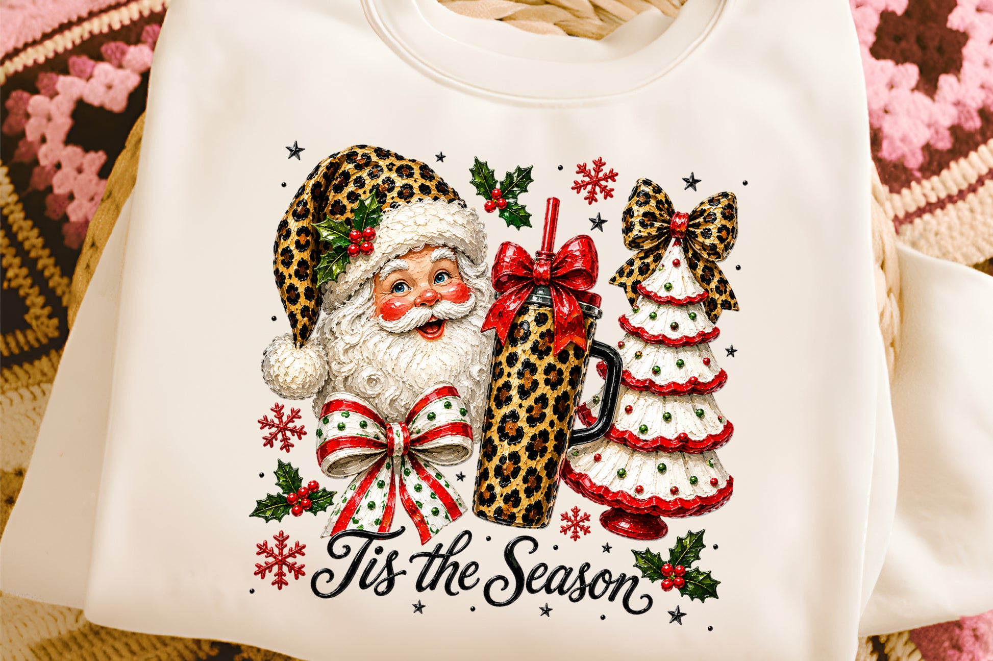 Santa Christmas PNG Leopard Santa Tumbler Tree Holiday Christmas Clipart