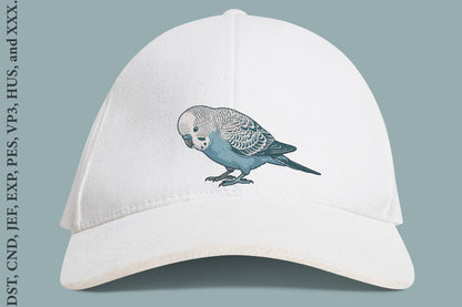 Budgie Parrot Embroidery Designs – Cute Parrot Machine Embroidery Pattern, Colorful Bird Embroidery Design