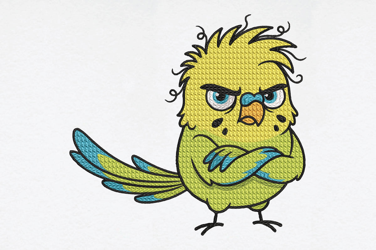 Budgie Parrot Embroidery Design
